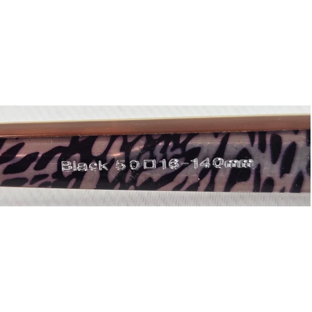 Nicole Miller Eyeglasses Black Frames‎ Leopard Print Arms 50-16-140 New